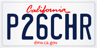 CA license plate P26CHR
