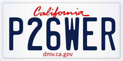 CA license plate P26WER