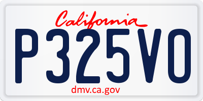 CA license plate P325VO
