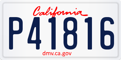 CA license plate P41816