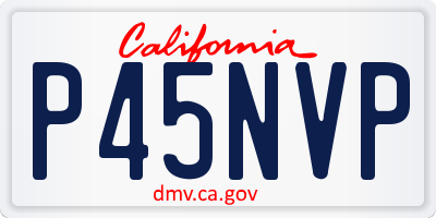CA license plate P45NVP