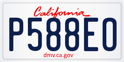 CA license plate P588EO