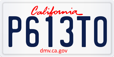 CA license plate P613TO