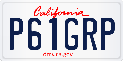 CA license plate P61GRP