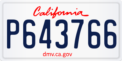CA license plate P643766