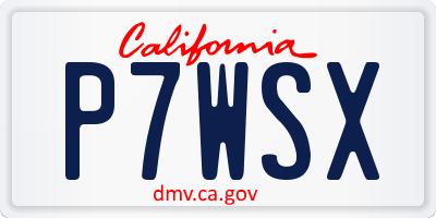CA license plate P7WSX