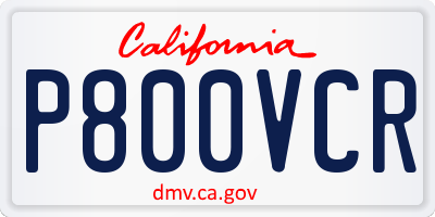 CA license plate P800VCR