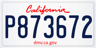 CA license plate P873672