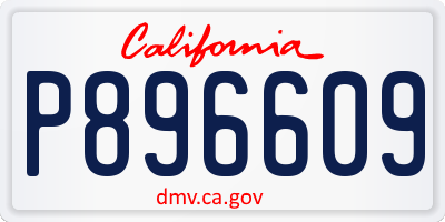 CA license plate P896609