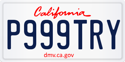 CA license plate P999TRY