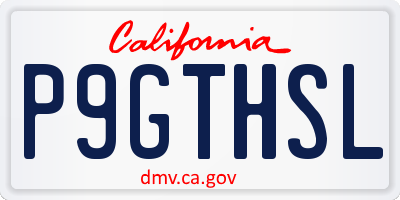 CA license plate P9GTHSL