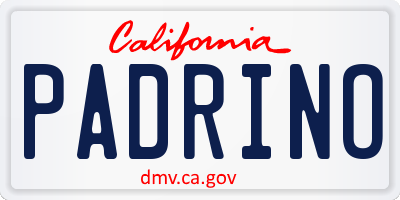 CA license plate PADRINO
