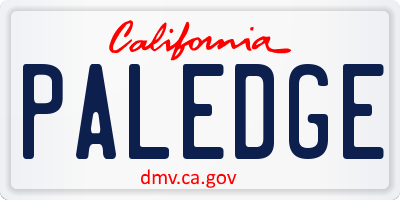 CA license plate PALEDGE
