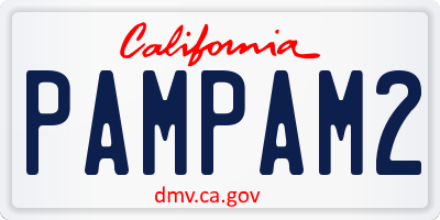 CA license plate PAMPAM2