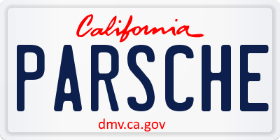 CA license plate PARSCHE