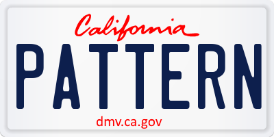 CA license plate PATTERN