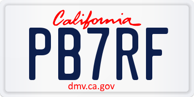 CA license plate PB7RF