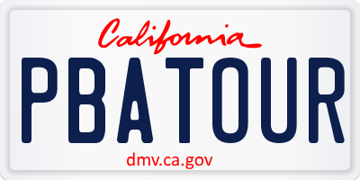 CA license plate PBATOUR