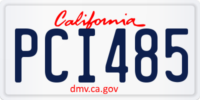 CA license plate PCI485