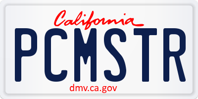 CA license plate PCMSTR