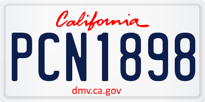 CA license plate PCN1898