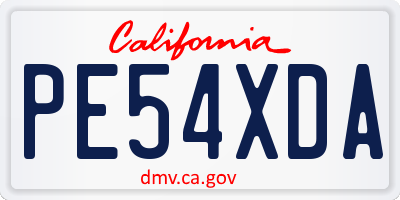 CA license plate PE54XDA