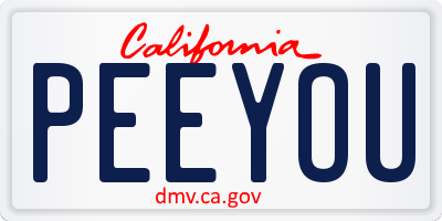 CA license plate PEEYOU