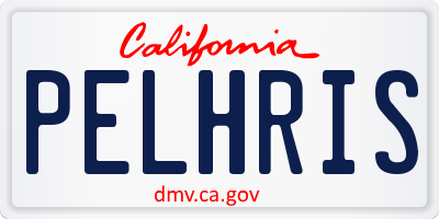 CA license plate PELHRIS