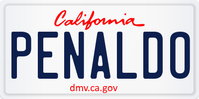 CA license plate PENALDO