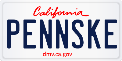 CA license plate PENNSKE