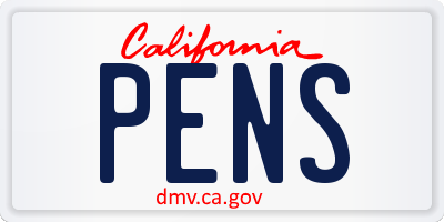 CA license plate PENS