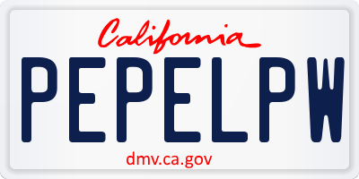 CA license plate PEPELPW