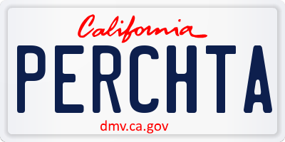 CA license plate PERCHTA