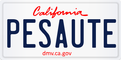 CA license plate PESAUTE