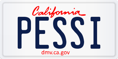 CA license plate PESSI