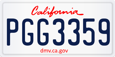 CA license plate PGG3359