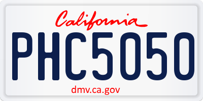CA license plate PHC5050