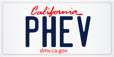 CA license plate PHEV