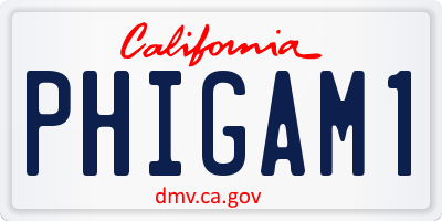 CA license plate PHIGAM1