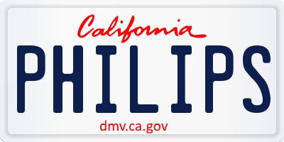 CA license plate PHILIPS