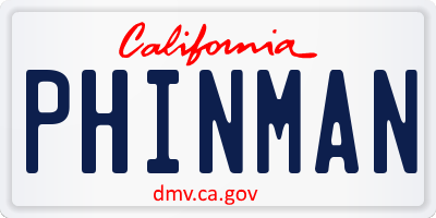 CA license plate PHINMAN