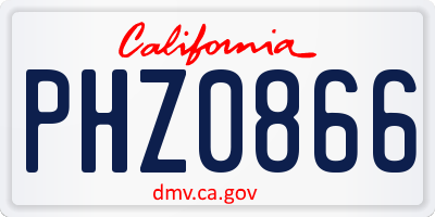 CA license plate PHZ0866