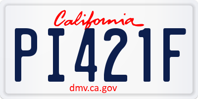 CA license plate PI421F