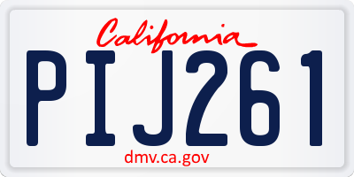 CA license plate PIJ261