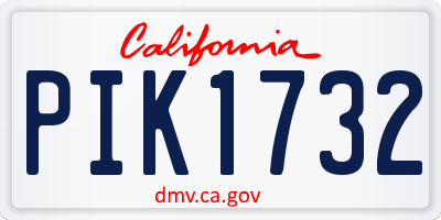 CA license plate PIK1732