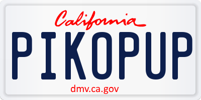 CA license plate PIKOPUP