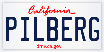 CA license plate PILBERG