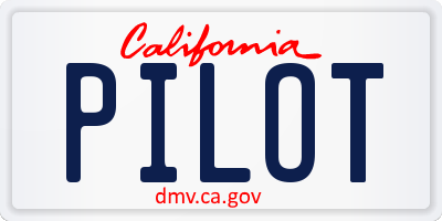 CA license plate PILOT