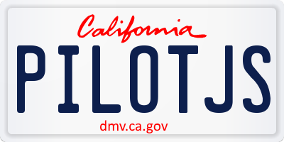 CA license plate PILOTJS