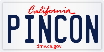 CA license plate PINCON